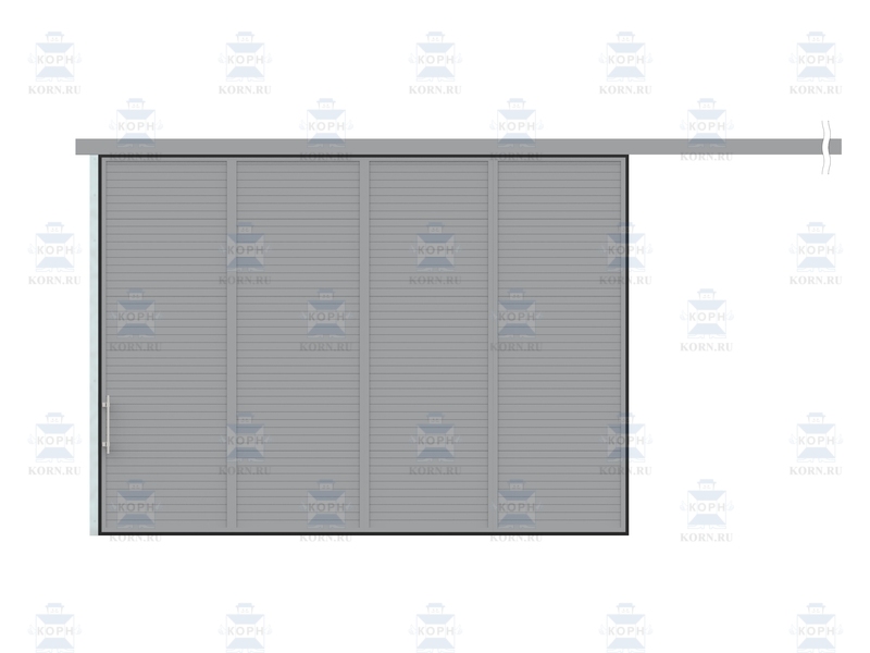 КОРН ВОП-КР-60 Откатные подвесные ворота КОРН ангарные, толщина полотна 60 мм, серия ВО и ВОК